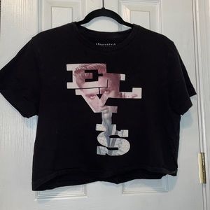 Aeropostale X Elvis Presley front graphic design cropped t-shirt